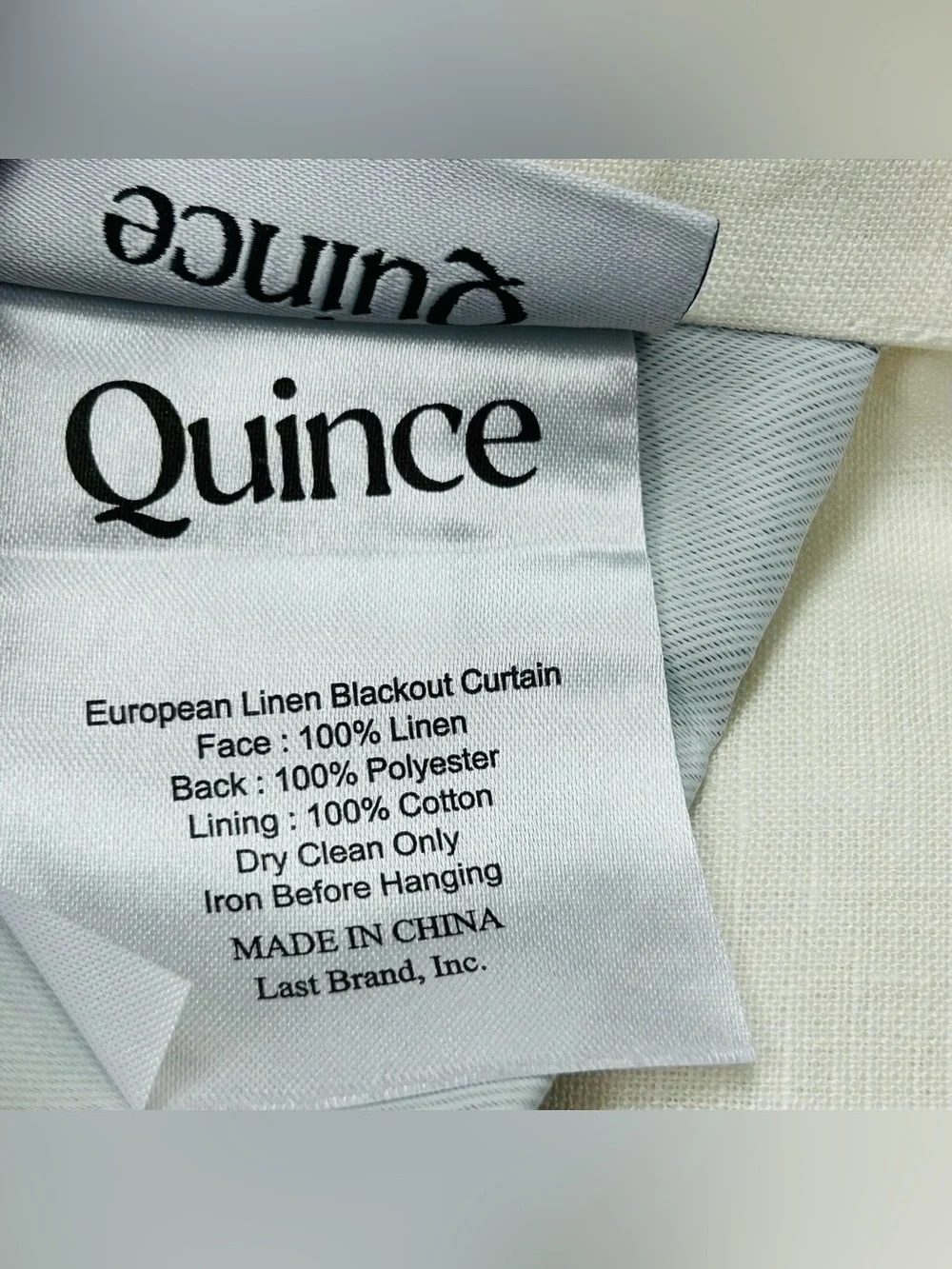 NWT QUINCE Set Of 2 48x108 European Linen True Blackout Curtains Cream 9188